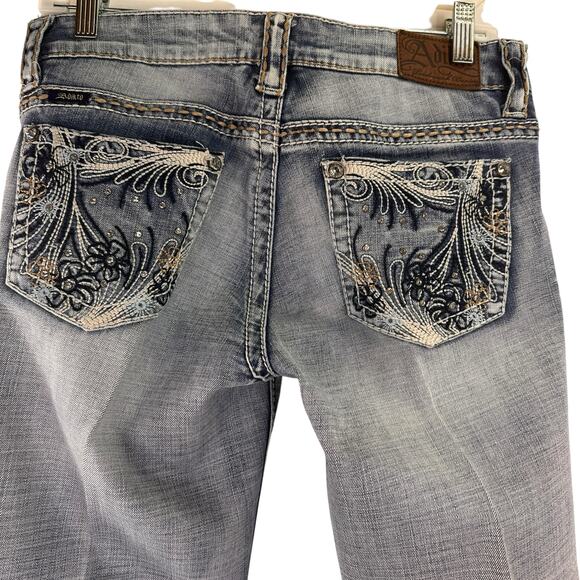 Adiktd Embellished Starched Bootcut Long Jeans Size 8 / 30 x 36 Length - Picture 6 of 9
